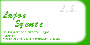 lajos szente business card